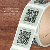 Aangepaste QR-code Salie Groen Vierkante Sticker