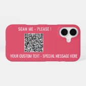 Aangepaste QR Code Scan en tekst iPhone Case iPhone 16 Hoesje (Achterkant horizontaal)