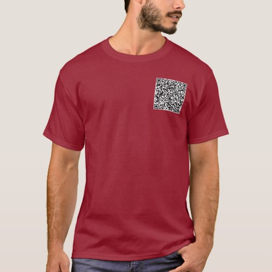 Aangepaste QR code scan info eigen ontwerp T-shirt (Voorkant)