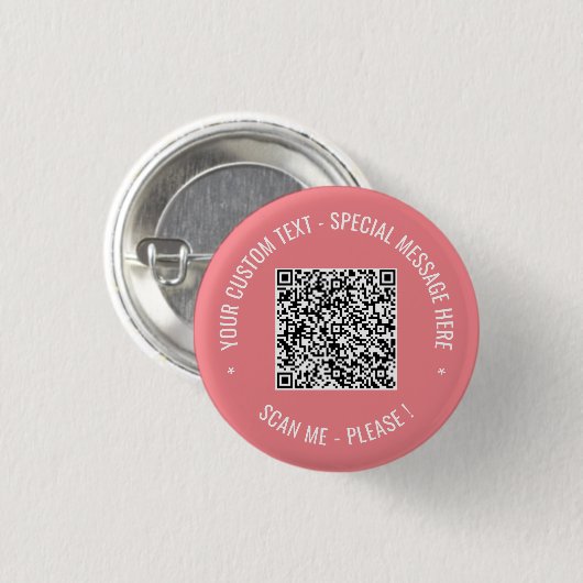 Aangepaste QR Code Scan Info en Tekst Button Gift (Voorkant /achterkant)
