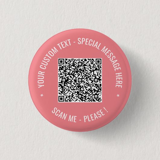 Aangepaste QR Code Scan Info en Tekst Button Gift (Voorkant)