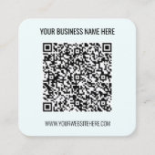Aangepaste QR Code Scan Info en Tekst Visitekaartj Vierkante Visitekaartje (Voorkant)