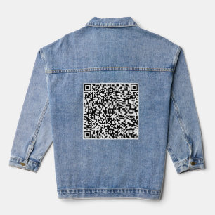 Aangepaste QR Code Scan Info Gepersonaliseerde Den Denim Jacket