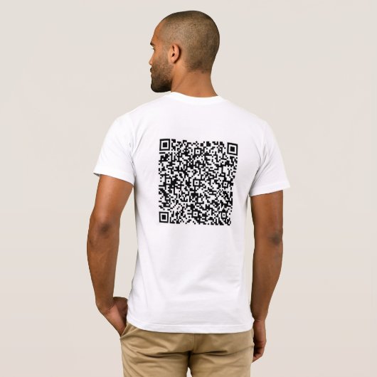 Aangepaste QR Code Scan Info Grappig geschenk T-sh T-shirt (Achterkant volledig)