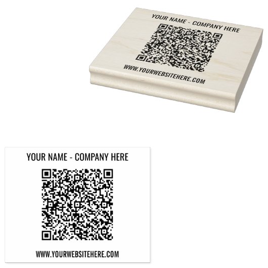 Aangepaste QR Code Scan Info Naam Website Rubber S Rubberstempel (Gestempeld)