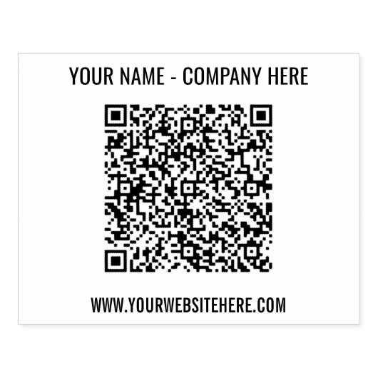 Aangepaste QR Code Scan Info Naam Website Rubber S Rubberstempel (Afrduk)