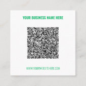 Aangepaste QR Code Scan Info Promotie Visitekaartj Vierkante Visitekaartje (Voorkant)