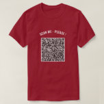 Aangepaste QR Code Scan Info T-shirt gepersonalise<br><div class="desc">Kies Kleuren en lettertype - T-shirts met uw QR Code Info en tekst Gepersonaliseerde moderne promotionele zaken of grappige persoonlijke T-shirt Gift - Voeg uw QR-code - Afbeelding of logo - foto / of tekst / meer - Formaat wijzigen en verplaatsen of verwijderen / toevoegen van elementen - Afbeelding /...</div>