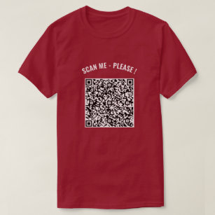 Aangepaste QR Code Scan Info T-shirt gepersonalise