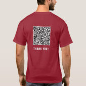 Aangepaste QR Code Scan Info T-shirt gepersonalise (Achterkant)