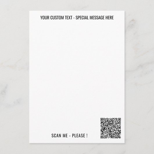 Aangepaste QR-code scan info tekst en kleuren menu (Voorkant)