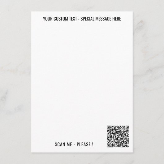 Aangepaste QR-code scan info tekst en kleuren menu (Achterkant)