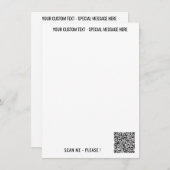 Aangepaste QR-code scan info tekst en kleuren menu (Voorkant / Achterkant)