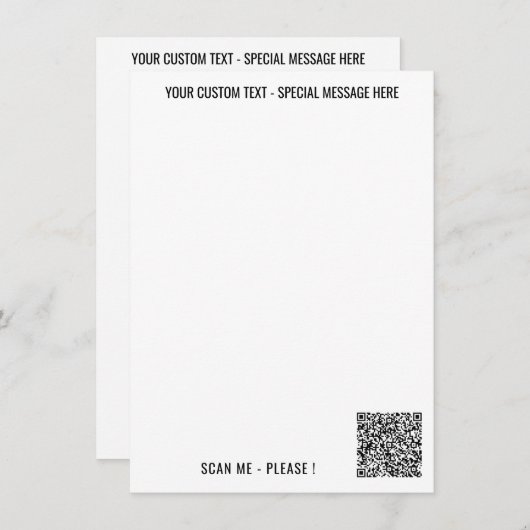 Aangepaste QR-code scan info tekst en kleuren menu (Voorkant / Achterkant)