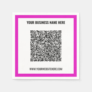 Aangepaste QR-code scan info tekst servetten uw kl