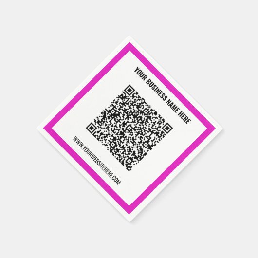Aangepaste QR-code scan info tekst servetten uw kl (Hoek)