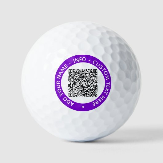 Aangepaste QR Code Scan Info Tekst Stempel Golf Ba Golfballen (Voorkant)