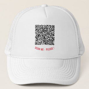 Aangepaste QR Code Scan Info Trucker Hat Sjabloon Trucker Pet
