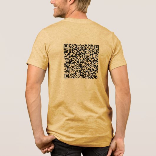 Aangepaste QR-code Scan Info Uw eigen ontwerp Grap Tri-Blend Shirt (Achterkant)