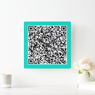 Aangepaste QR Code Scan Info Wandklok Kies Kleuren