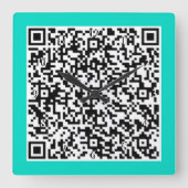 Aangepaste QR Code Scan Info Wandklok Kies Kleuren (Voorkant)