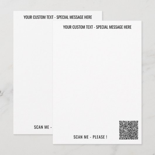Aangepaste QR-code scan infoteks en kleuren menu (Voorkant / Achterkant)