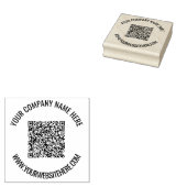 Aangepaste QR-code scan infotekst Gepersonaliseerd Rubberstempel (Gestempeld)
