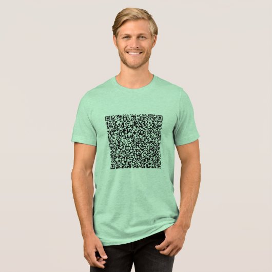 Aangepaste QR Code Scan Ontwerp Uw Eigen Grappig C Tri-Blend Shirt (Voorkant volledig)