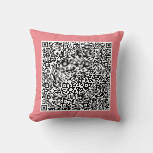Aangepaste QR-code scaninfo gepersonaliseerd kusse Kussen