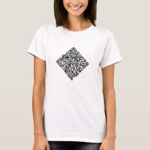 Aangepaste QR-code scaninfo gepersonaliseerd T-shi T-shirt