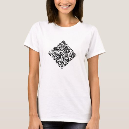Aangepaste QR-code scaninfo gepersonaliseerd T-shi T-shirt (Voorkant)