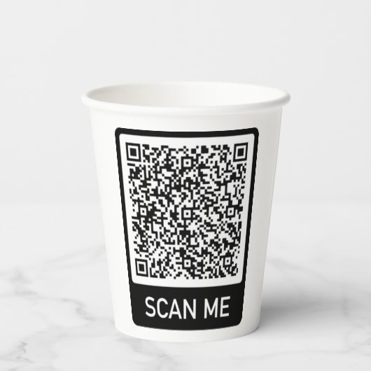Aangepaste QR-code scaninfo gepersonaliseerde papi Papieren Bekers (Achterkant)