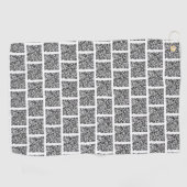 Aangepaste QR-code scaninfo golfhanddoek voorbeeld (Horizontaal)