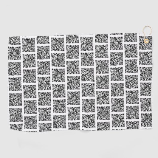 Aangepaste QR-code scaninfo golfhanddoek voorbeeld (Horizontaal)