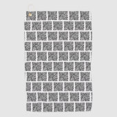 Aangepaste QR-code scaninfo golfhanddoek voorbeeld (Voorkant)