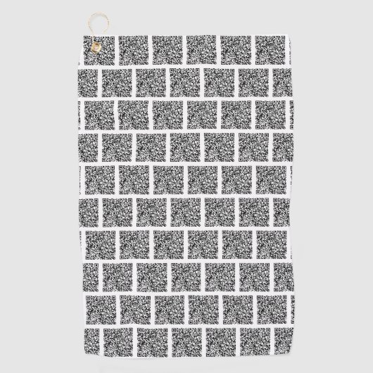 Aangepaste QR-code scaninfo golfhanddoek voorbeeld (Voorkant)