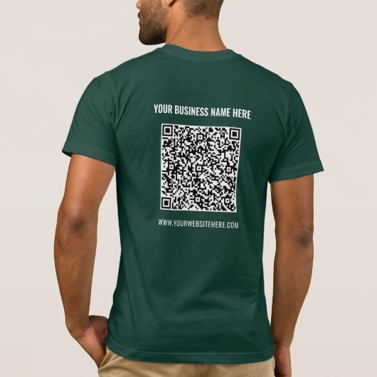 Aangepaste QR-code Scaninfo Naam Website T-Shirt (Achterkant)