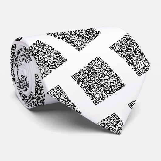 Aangepaste QR-code scaninfo Stropdas uw kleuren (Opgerold)