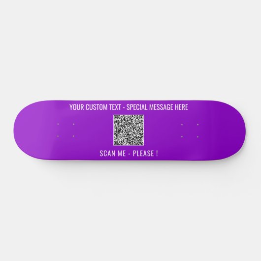 Aangepaste QR-code Scaninfo Tekst en kleurenskateb Persoonlijk Skateboard (Horizontaal)