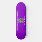 Aangepaste QR-code Scaninfo Tekst en kleurenskateb Persoonlijk Skateboard (Voorkant)