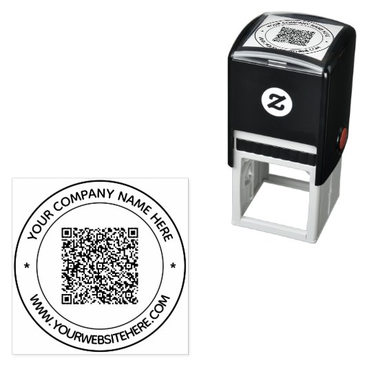 Aangepaste QR-code Scaninformatie Jouw naam Websit Zelfinktende Stempel (In situ)