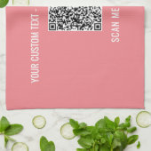 Aangepaste QR Code Scaninformatie Tekst Kleuren ke Theedoek (Gevouwen)