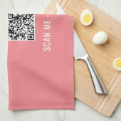 Aangepaste QR Code Scaninformatie Tekst Kleuren ke Theedoek (Quarter Fold)