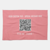 Aangepaste QR Code Scaninformatie Tekst Kleuren ke Theedoek (Horizontaal)