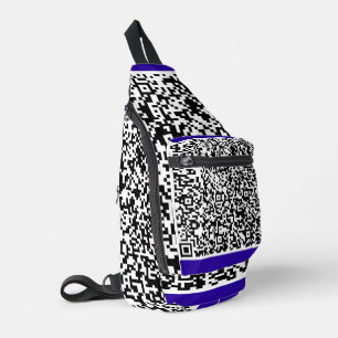 Aangepaste QR-code scaninformatie uw kleur geperso Sling Bag