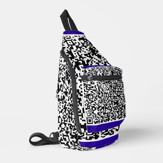 Aangepaste QR-code scaninformatie uw kleur geperso Sling Bag (Linkerhoek)
