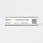 Aangepaste QR-code Scannaam en Logo bedrijf Bureau Naambordje (Voorkant)