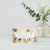 Aangepaste QR Code Scannable Waterverf Floral Boho Visitekaartje (Staand voorkant)