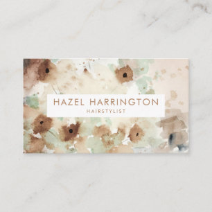 Aangepaste QR Code Scannable Waterverf Floral Boho Visitekaartje