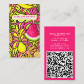 Aangepaste QR-code Scannbare Tropische Kleurrijke  Visitekaartje (Voorkant / Achterkant)